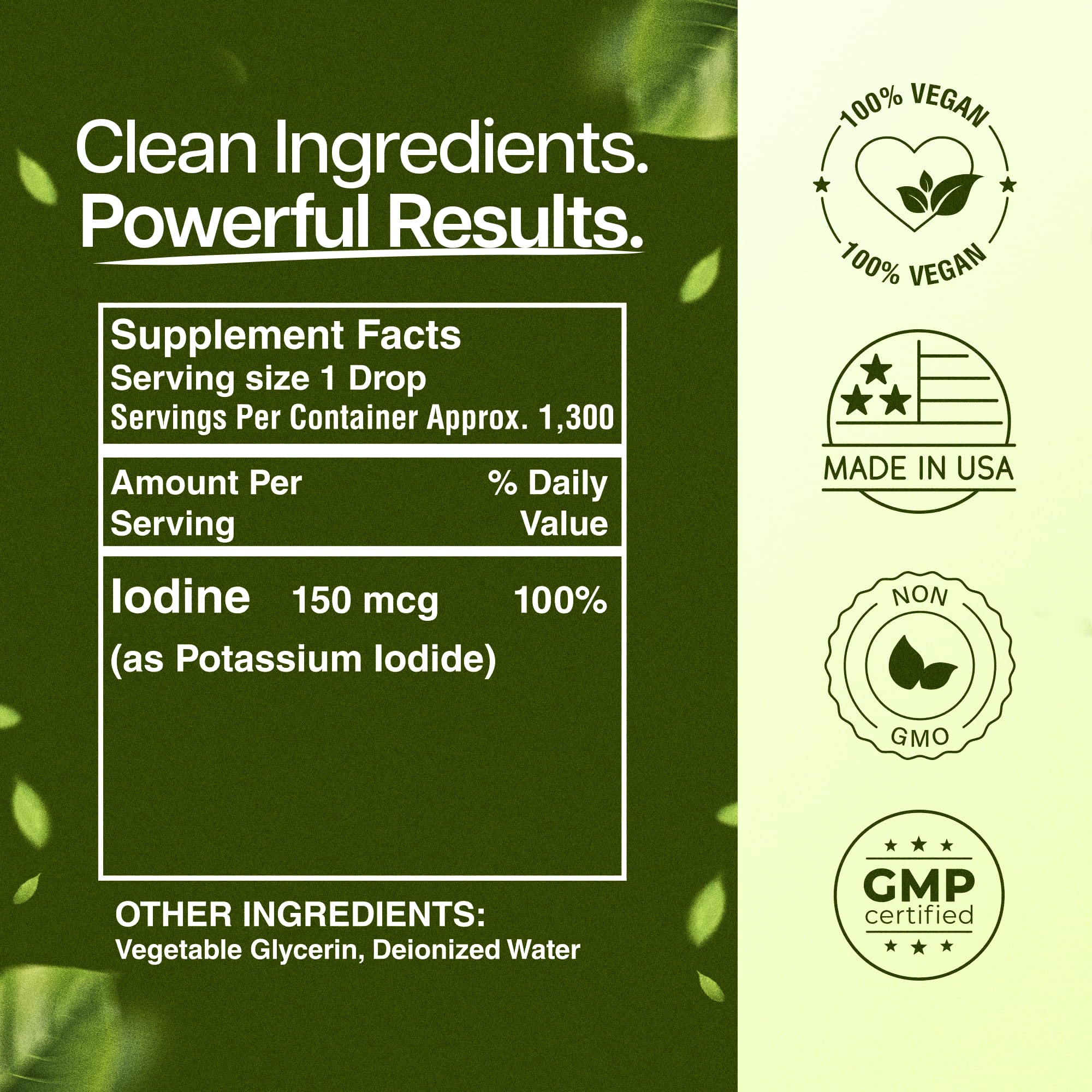 Benevolent Nourishment Liquid Iodine ingredients list