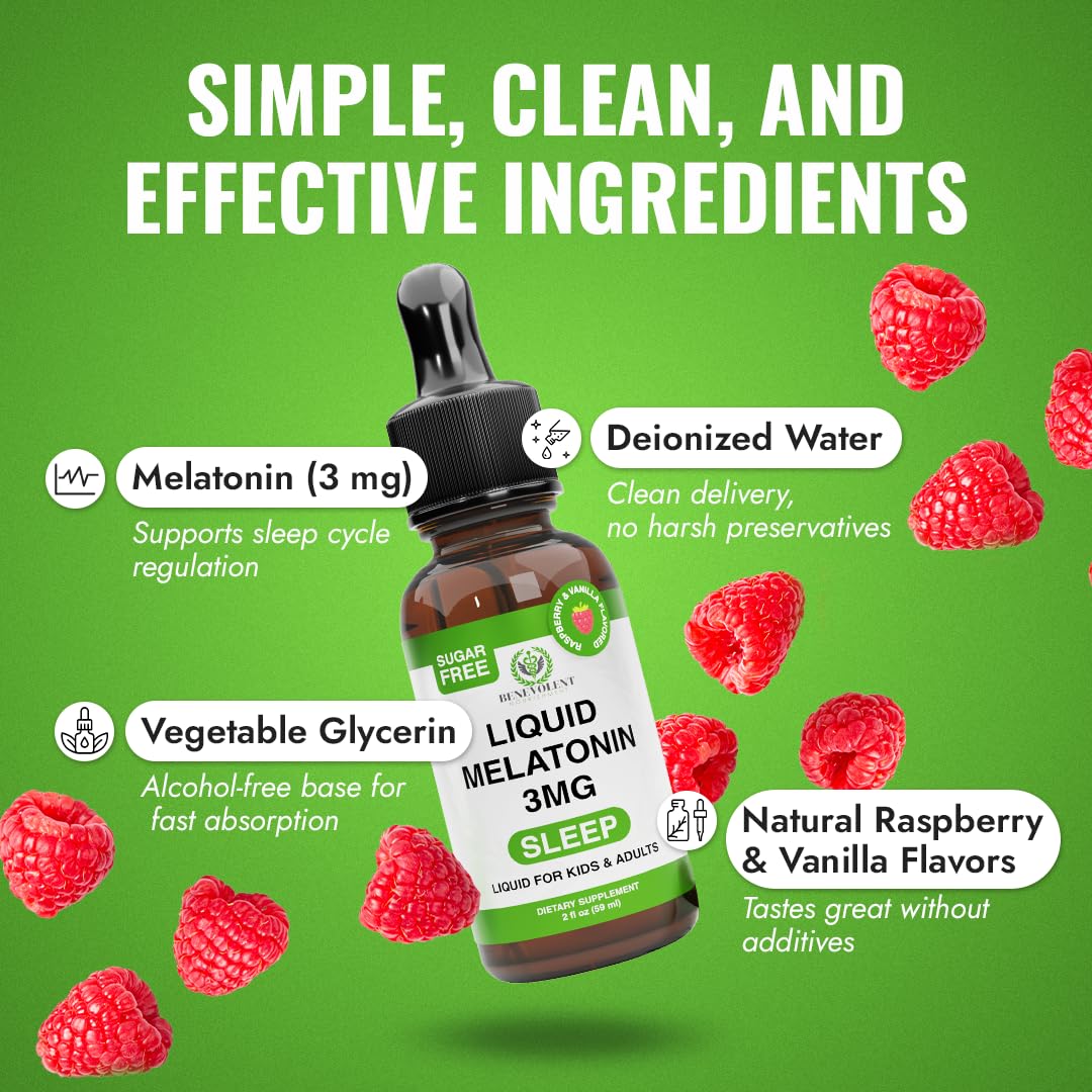 Benevolent Nourishment Liquid Melatonin 3mg ingredients list