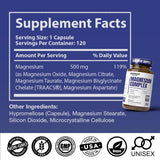 Benevolent Nourishment Magnesium Complex 500mg on a wooden table