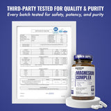 Benevolent Nourishment Magnesium Complex 500mg with a glass of water
