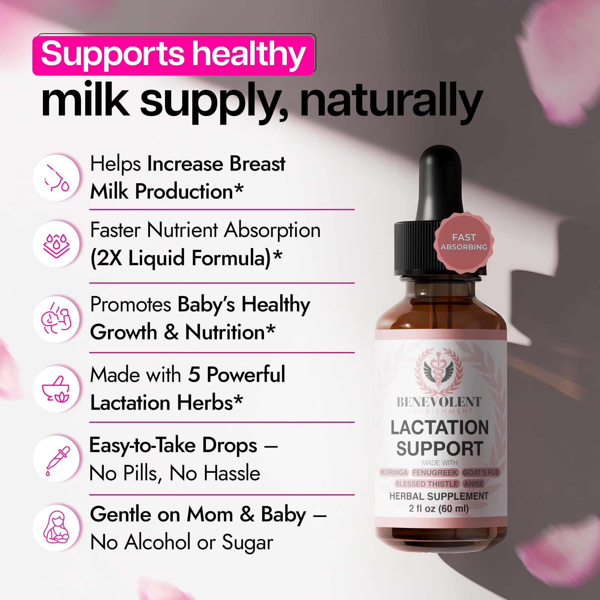 Benevolent Nourishment Milk Thistle Liquid Drops bottle side view