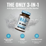 Benevolent Nourishment NAD Resveratrol Supplement bottle with measuring spoon