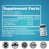 Benevolent Nourishment NAD Resveratrol Supplement ingredients list