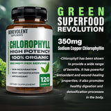 Benevolent Nourishment Organic Chlorophyll Capsules on a wooden table
