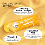 Benjamin Button Marine Collagen Liquid Supplement bottle side view