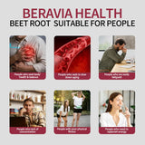 Beravia Health Organic Beet Root Capsules on a wooden table