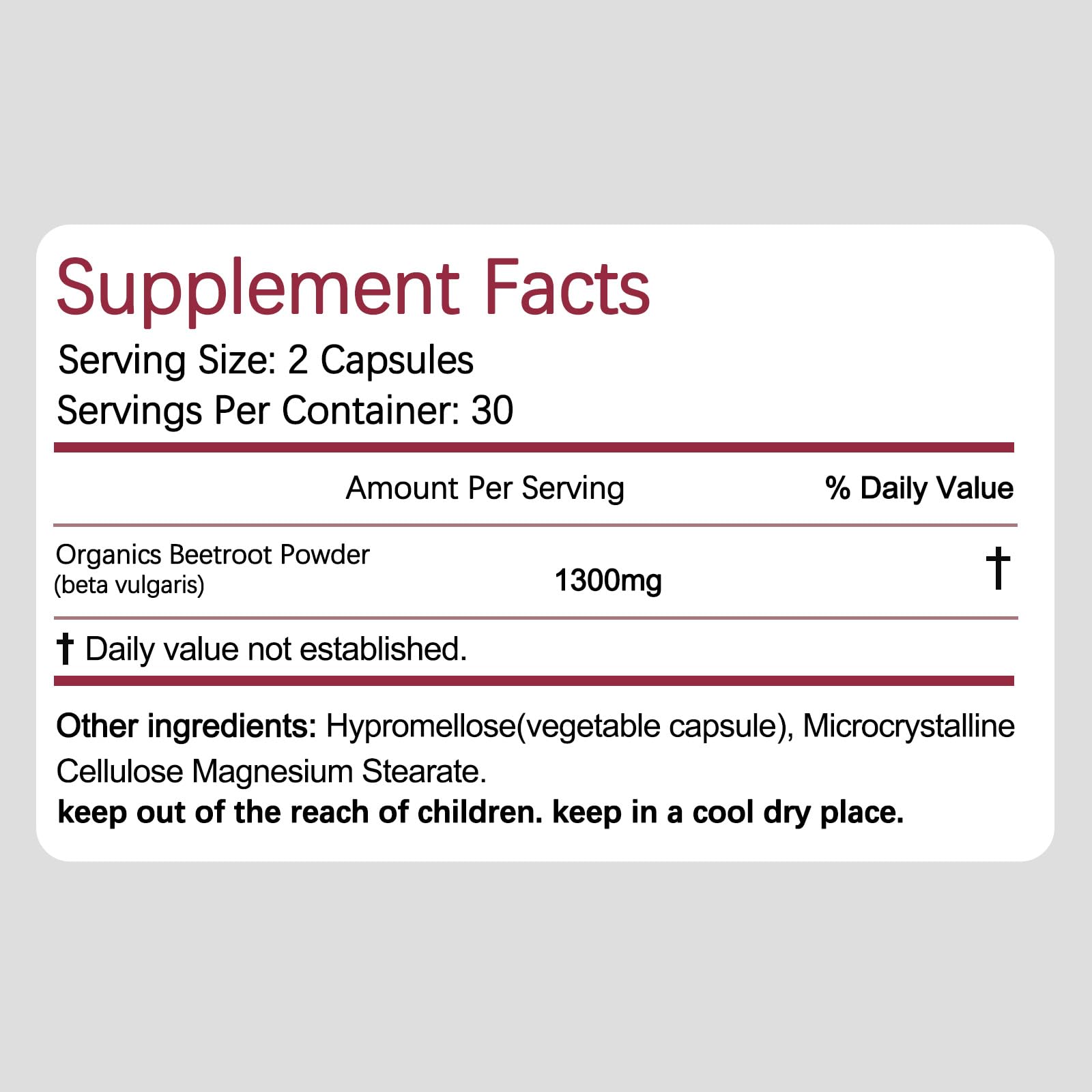 Beravia Health Organic Beet Root Capsules with a measuring spoon