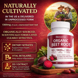 Beravia Organic Beet Root Capsules 1300mg bottle with label