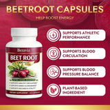 Beravia Organic Beetroot Capsules 1300mg bottle with label