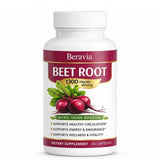 Beravia Organic Beetroot Capsules 1300mg front view