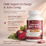 Beravia Organic Beetroot Capsules bottle with 60 capsules
