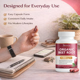 Beravia Organic Beetroot Capsules opened bottle showing capsules