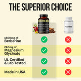 Berberine Mojo Herbal Supplement 1500mg bottle on a table