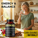 Berberine Mojo Herbal Supplement 1500mg tablet with a measuring spoon