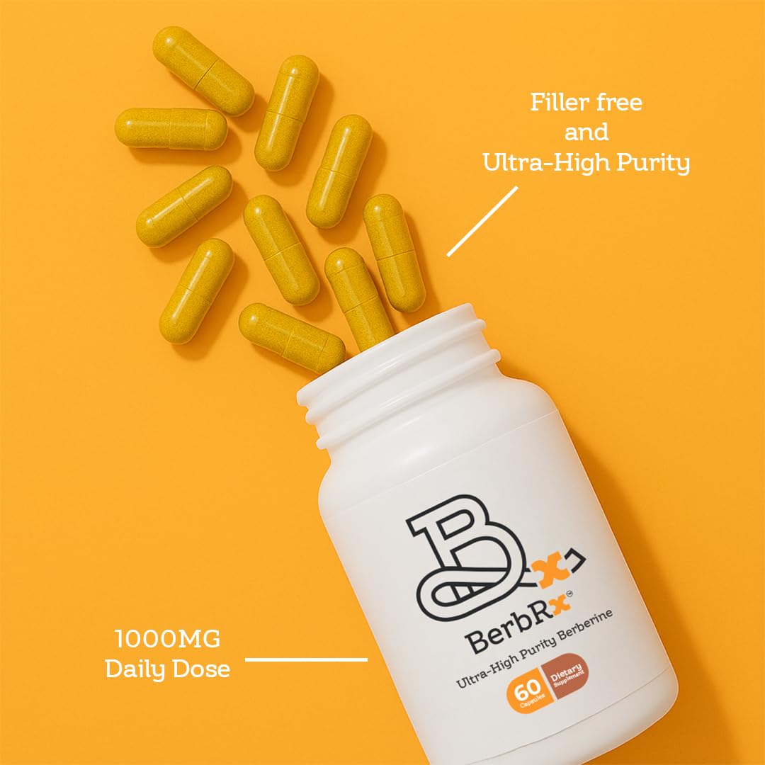 BerbRx Berberine HCl Capsules 500mg side view