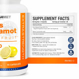 BergaMet Citrus Bergamot Supplement capsules close-up