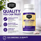 Berkley Jensen Melatonin 5 mg Quick Dissolve Tablets with dosage information