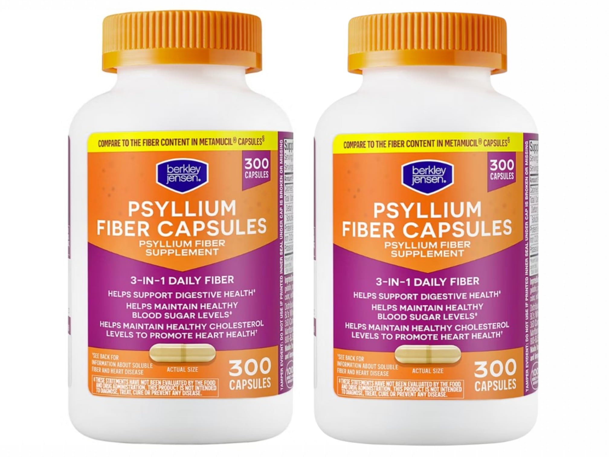 Berkley Jensen Psyllium Husk Capsules bottle front view
