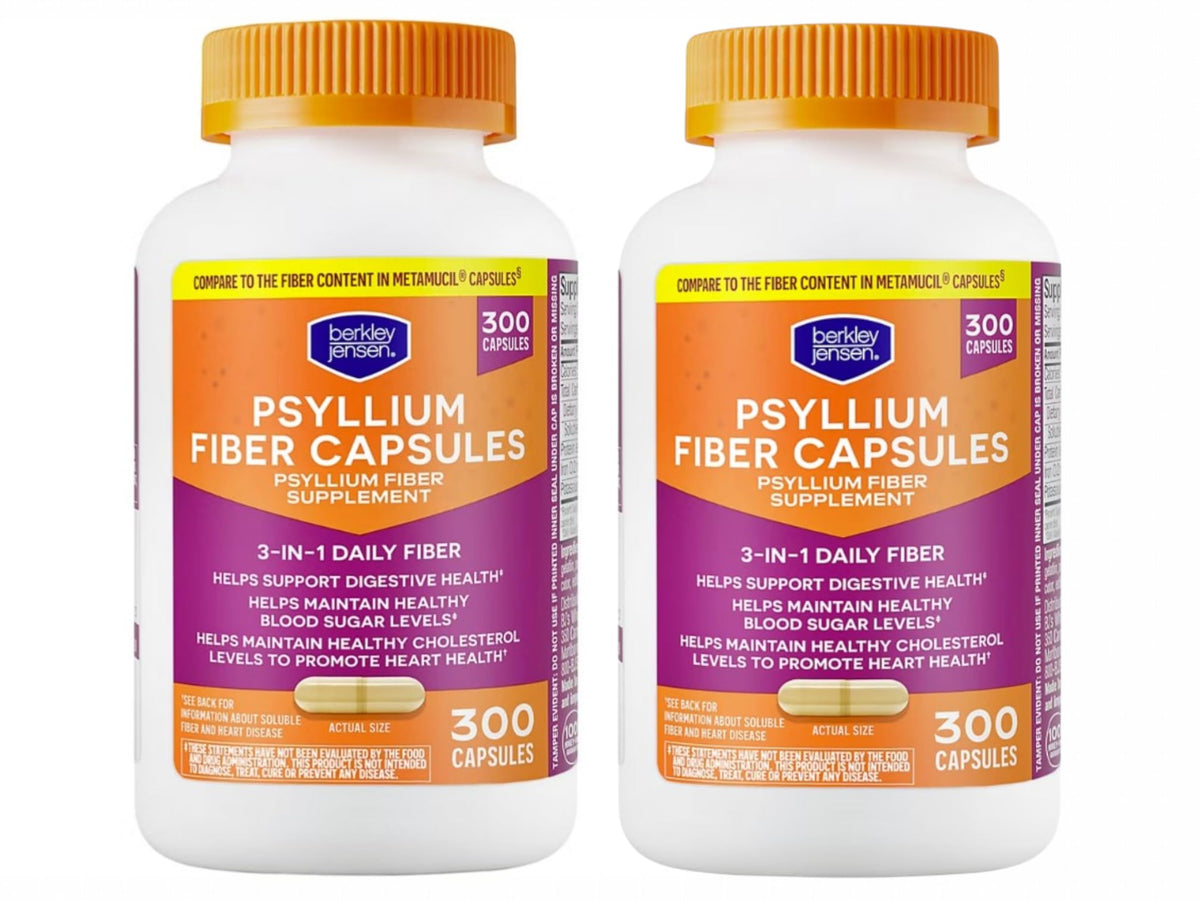 Berkley Jensen Psyllium Husk Capsules bottle front view
