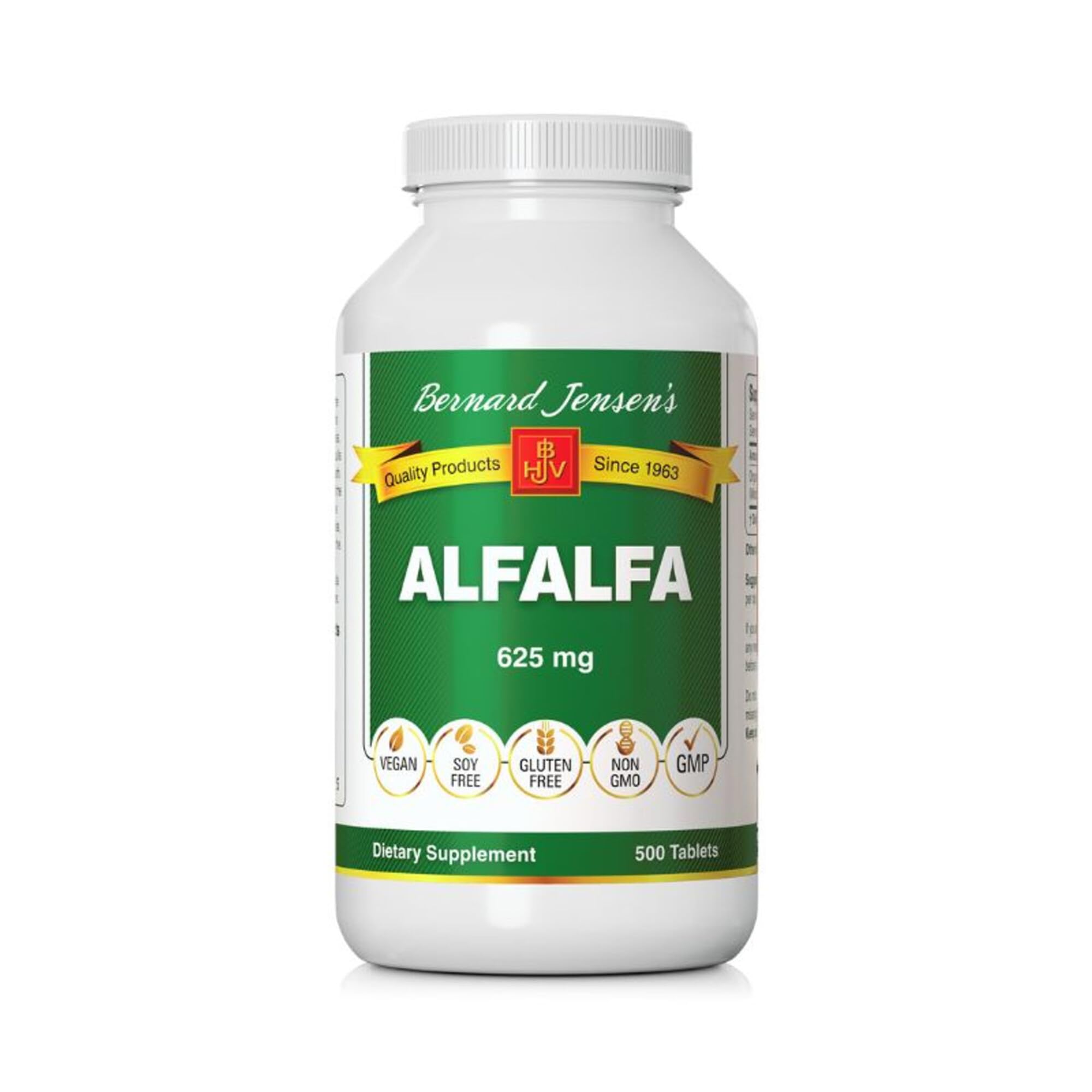 Bernard Jensen's Alfalfa Leaf Tablets 625mg front view