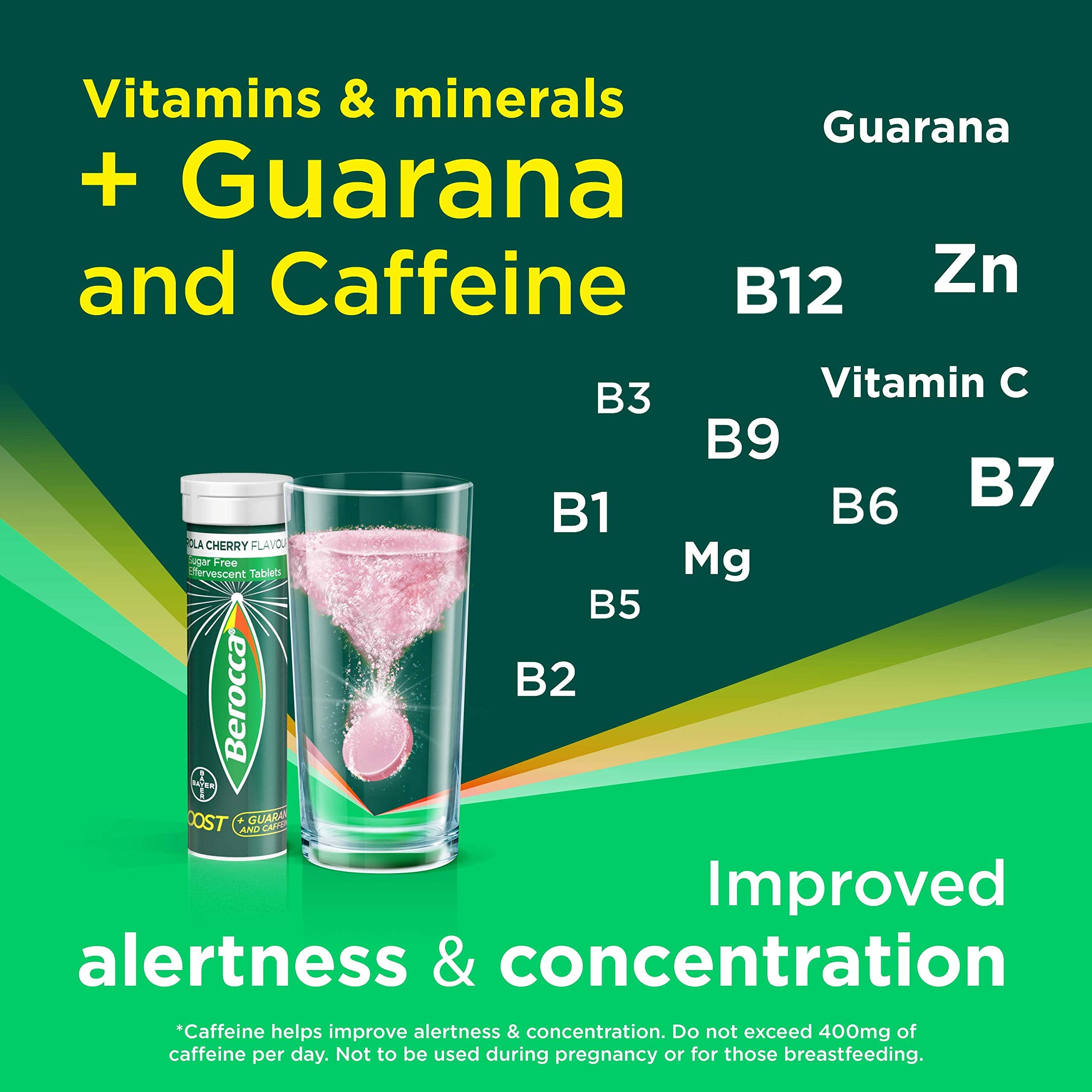 Berocca support Vitamin & Mineral Supplement side view