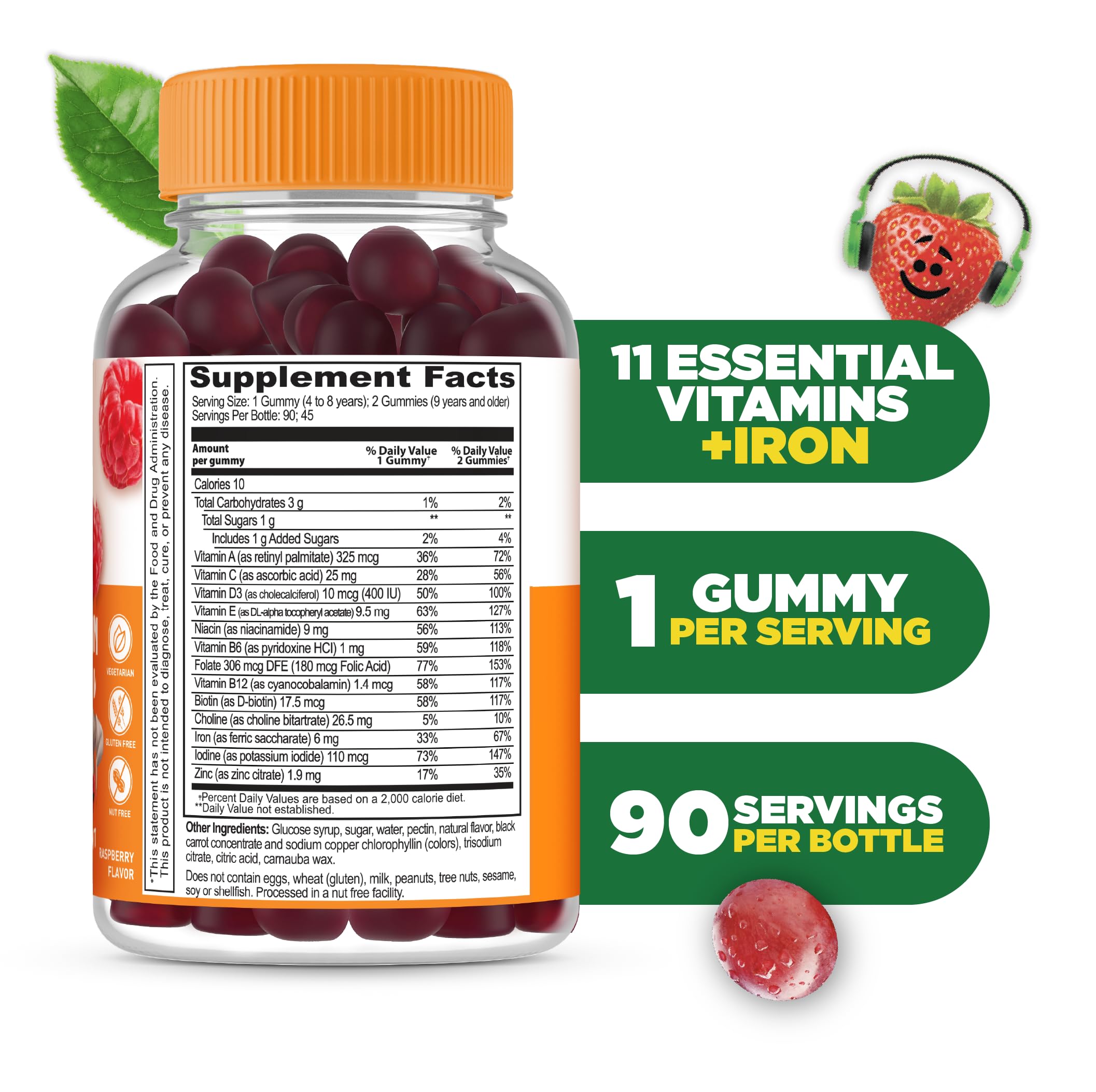 Berry flavoured gummies close-up