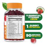 Berry flavoured gummies close-up