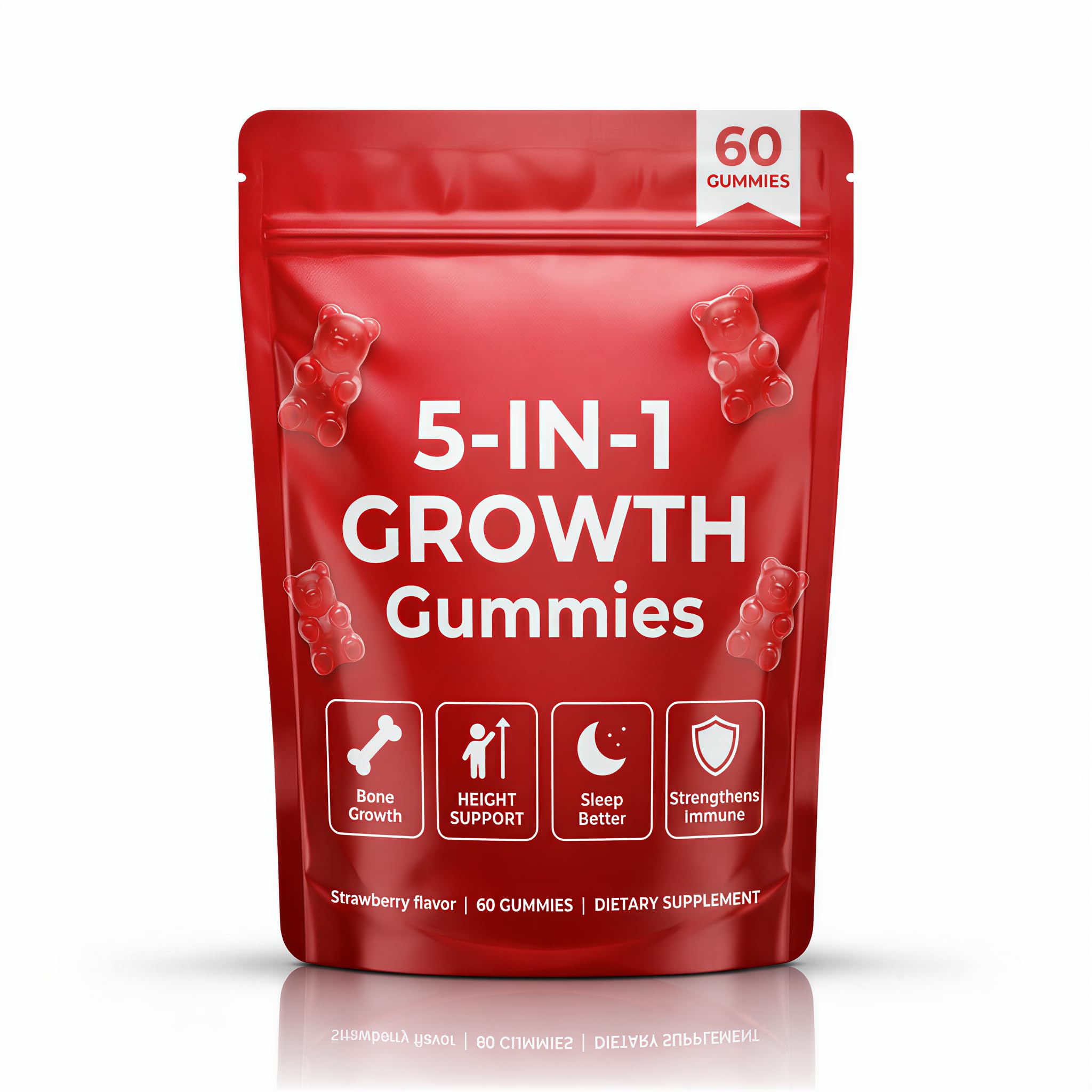 BERSEG Strawberry Gummies front view with packaging
