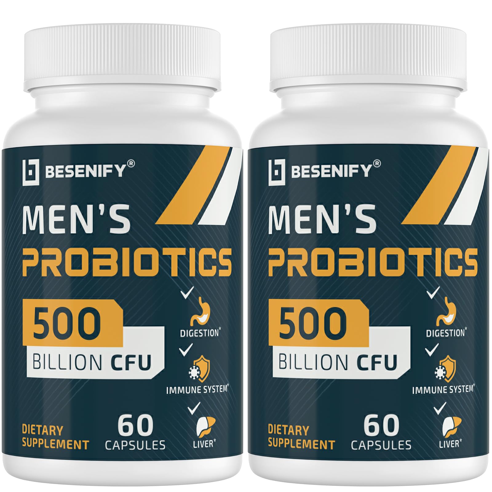 Besenify Probiotics for Men's a daily routine 500 Billion CFUs front view