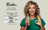 BESHA INC Collagen Powder 100g with a glass of water