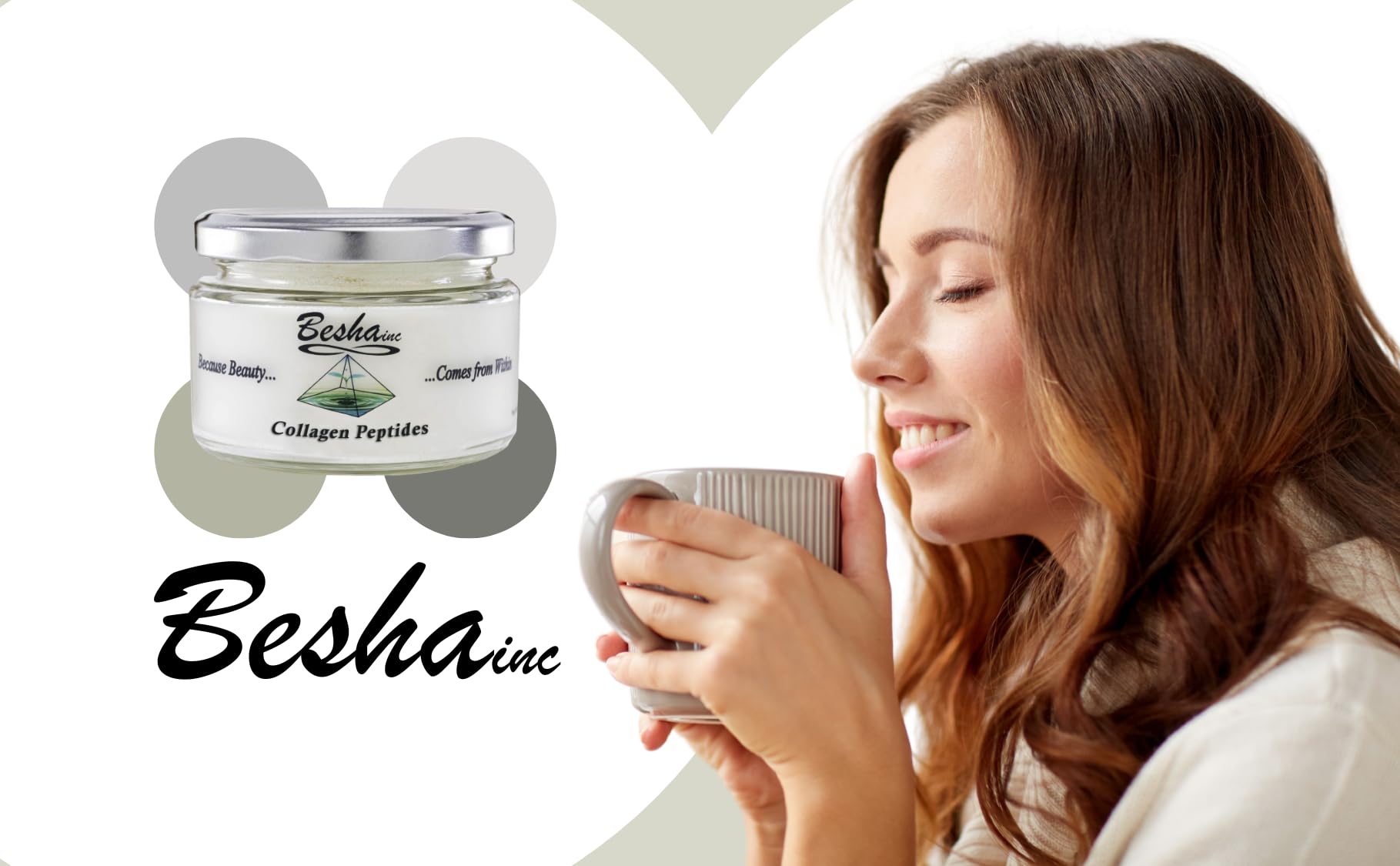 BESHA INC Collagen Powder back view showing ingredients