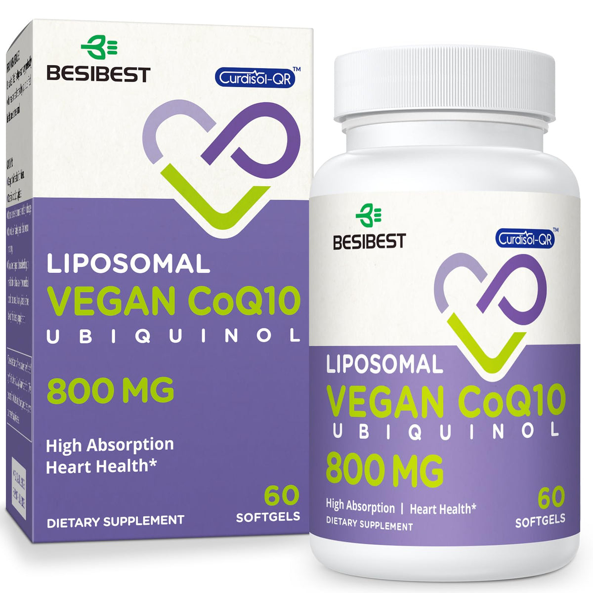 Besibest Ubiquinol CoQ10 800mg Softgels front view