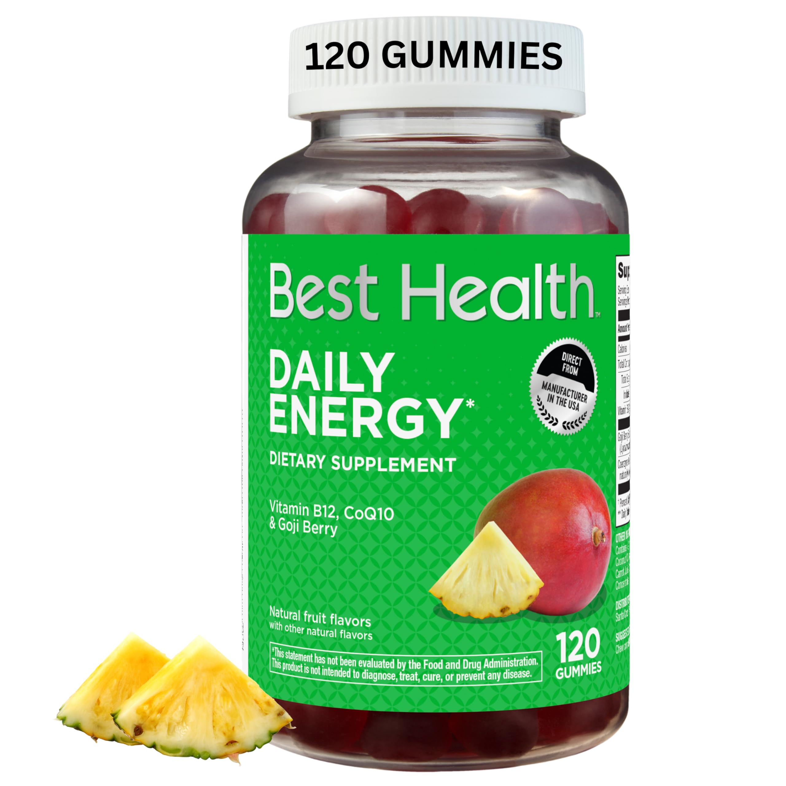 Best Health Daily Energy Gummies front view with packaging