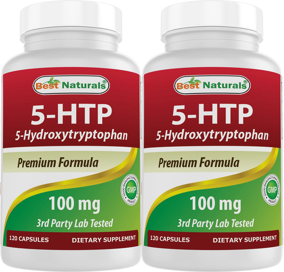 Best Naturals 5-HTP 100 mg capsules bottle front view