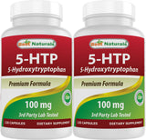 Best Naturals 5-HTP 100 mg capsules bottle front view