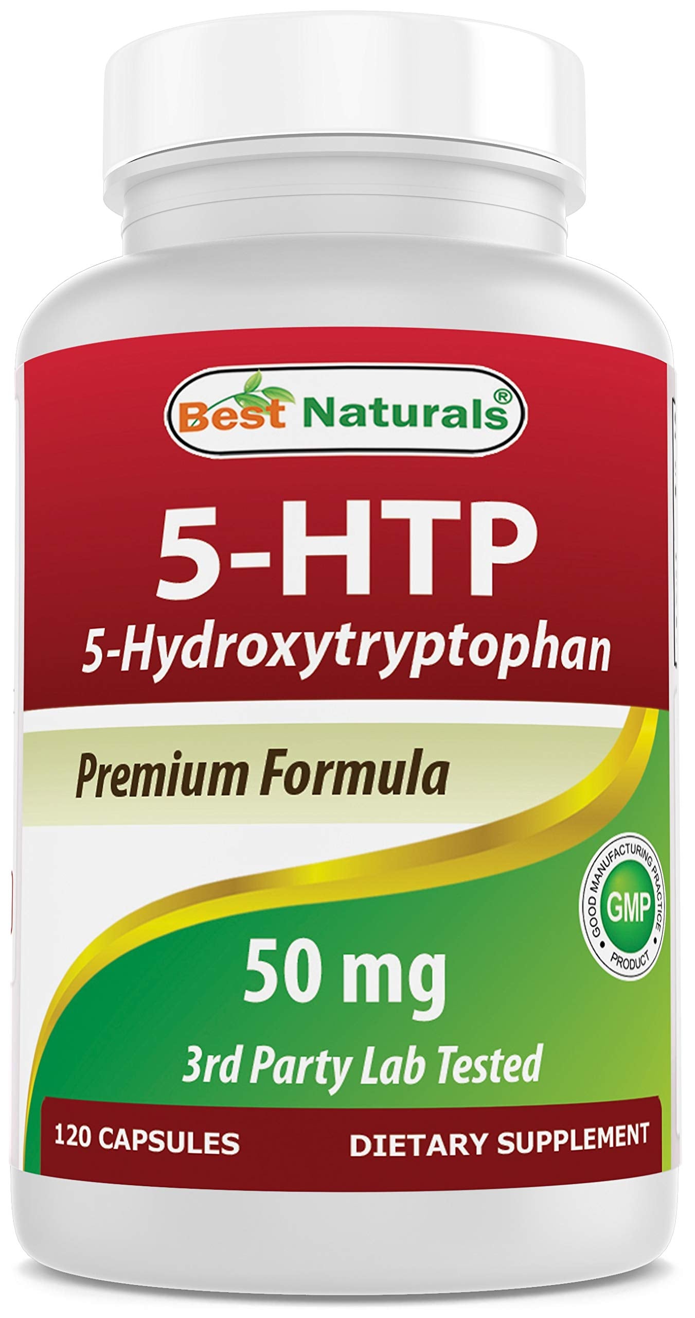 Best Naturals 5-HTP Capsules 120 count front view