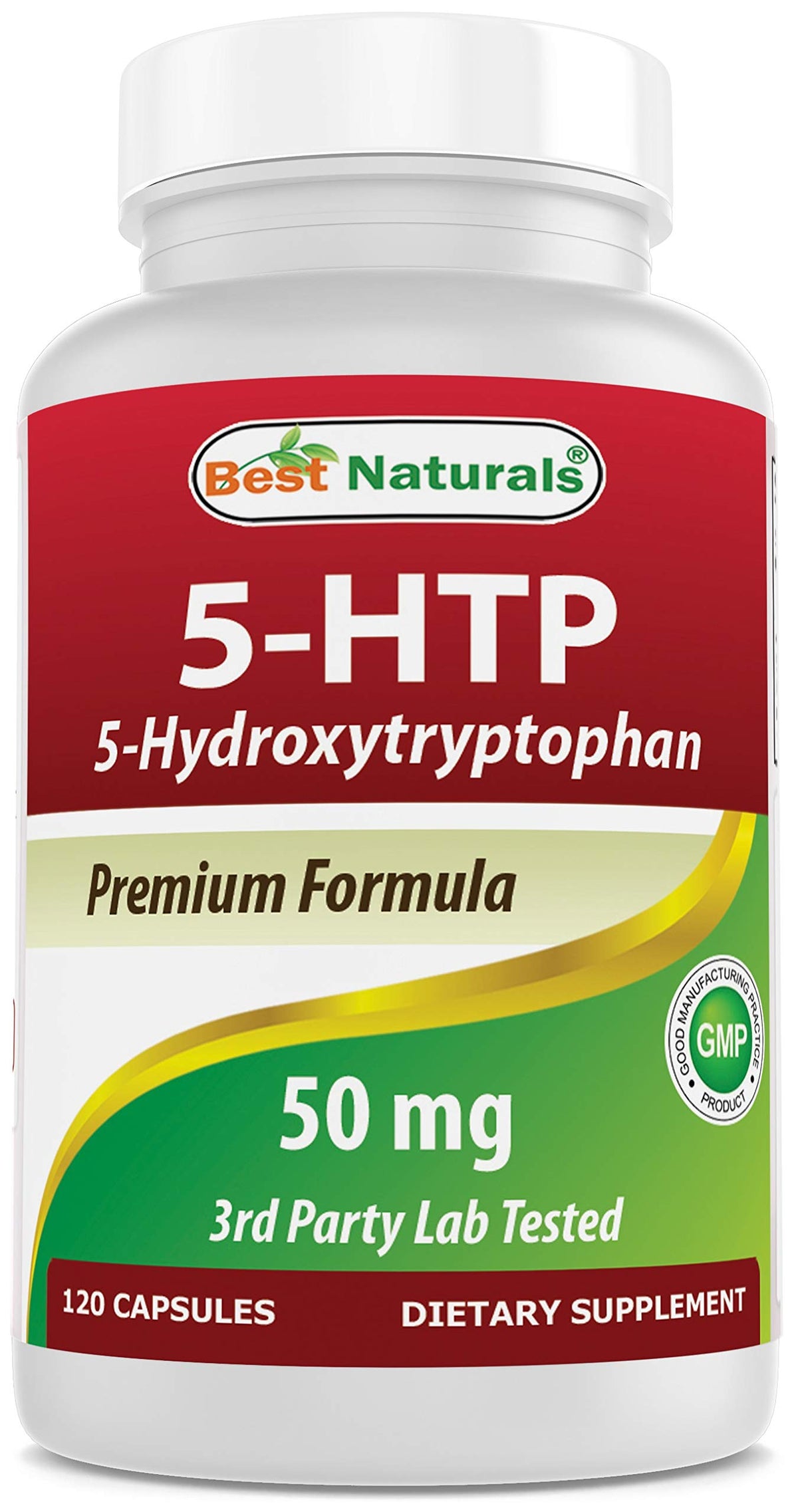 Best Naturals 5-HTP Capsules 120 count front view