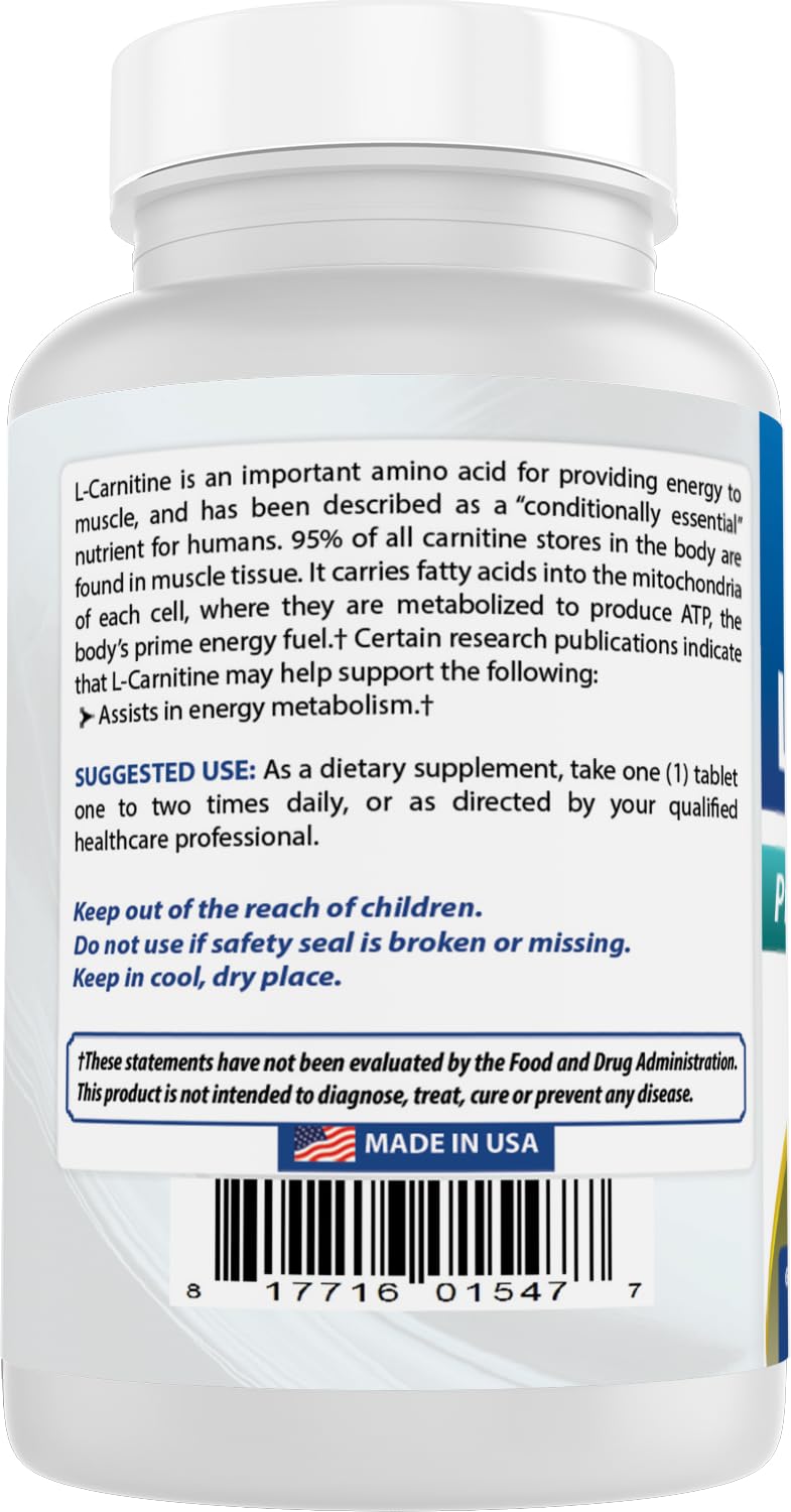 Best Naturals Acetyl-L-Carnitine 1000mg 60 Tablets close-up of tablet