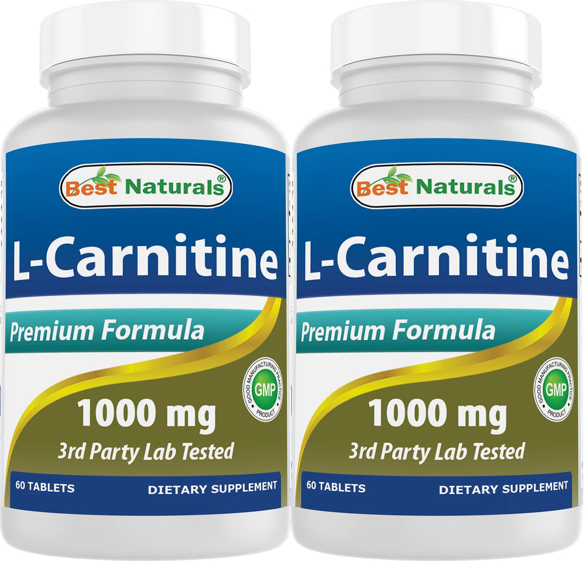Best Naturals Acetyl-L-Carnitine 1000mg 60 Tablets front view