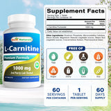 Best Naturals Acetyl-L-Carnitine 1000mg 60 Tablets side view