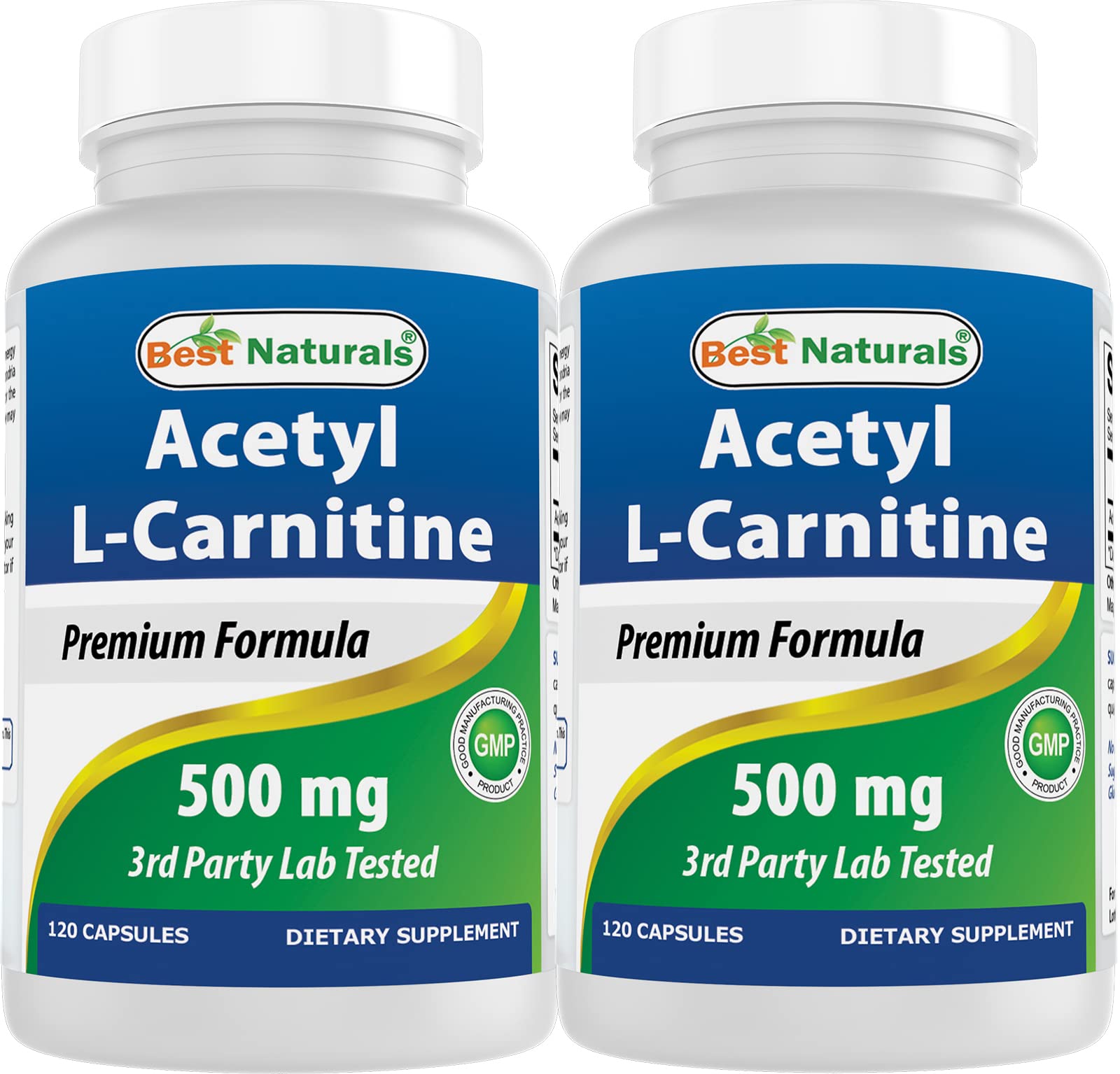 Best Naturals Acetyl L-Carnitine 500mg Capsules bottle front view