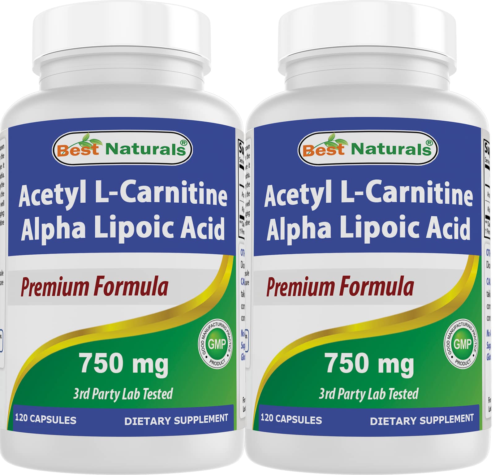 Best Naturals Acetyl L-Carnitine 750mg 120 Capsules front view