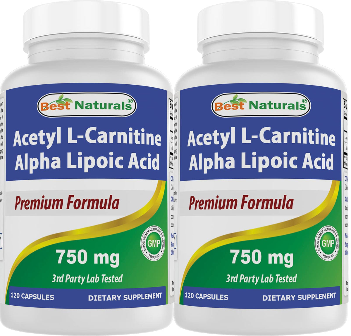 Best Naturals Acetyl L-Carnitine 750mg 120 Capsules front view
