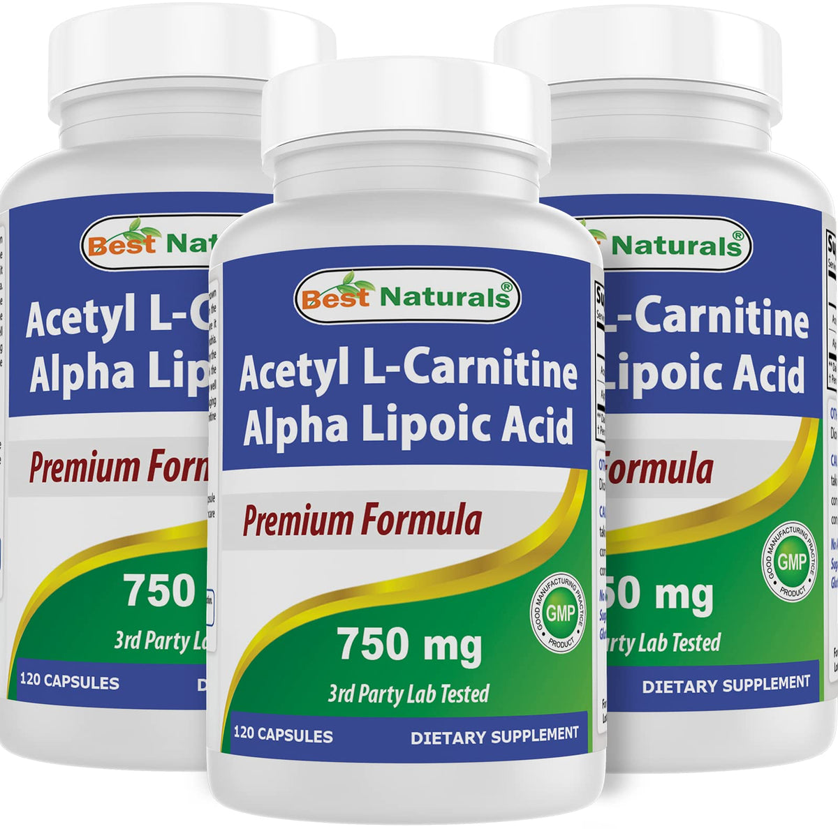 Best Naturals Acetyl L-Carnitine 750mg 120 Capsules front view