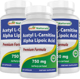 Best Naturals Acetyl L-Carnitine 750mg 120 Capsules front view