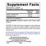 Best Naturals Acetyl L-Carnitine 750mg 120 Capsules side view