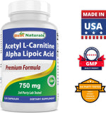 Best Naturals Acetyl L-Carnitine 750mg capsules in a hand