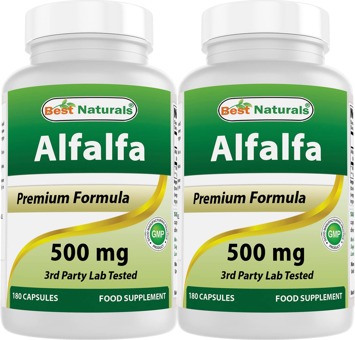 Best Naturals Alfalfa Capsules 500mg bottle front view