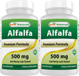 Best Naturals Alfalfa Capsules 500mg bottle front view