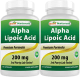Best Naturals Alpha Lipoic Acid 200mg 120 Capsules front view